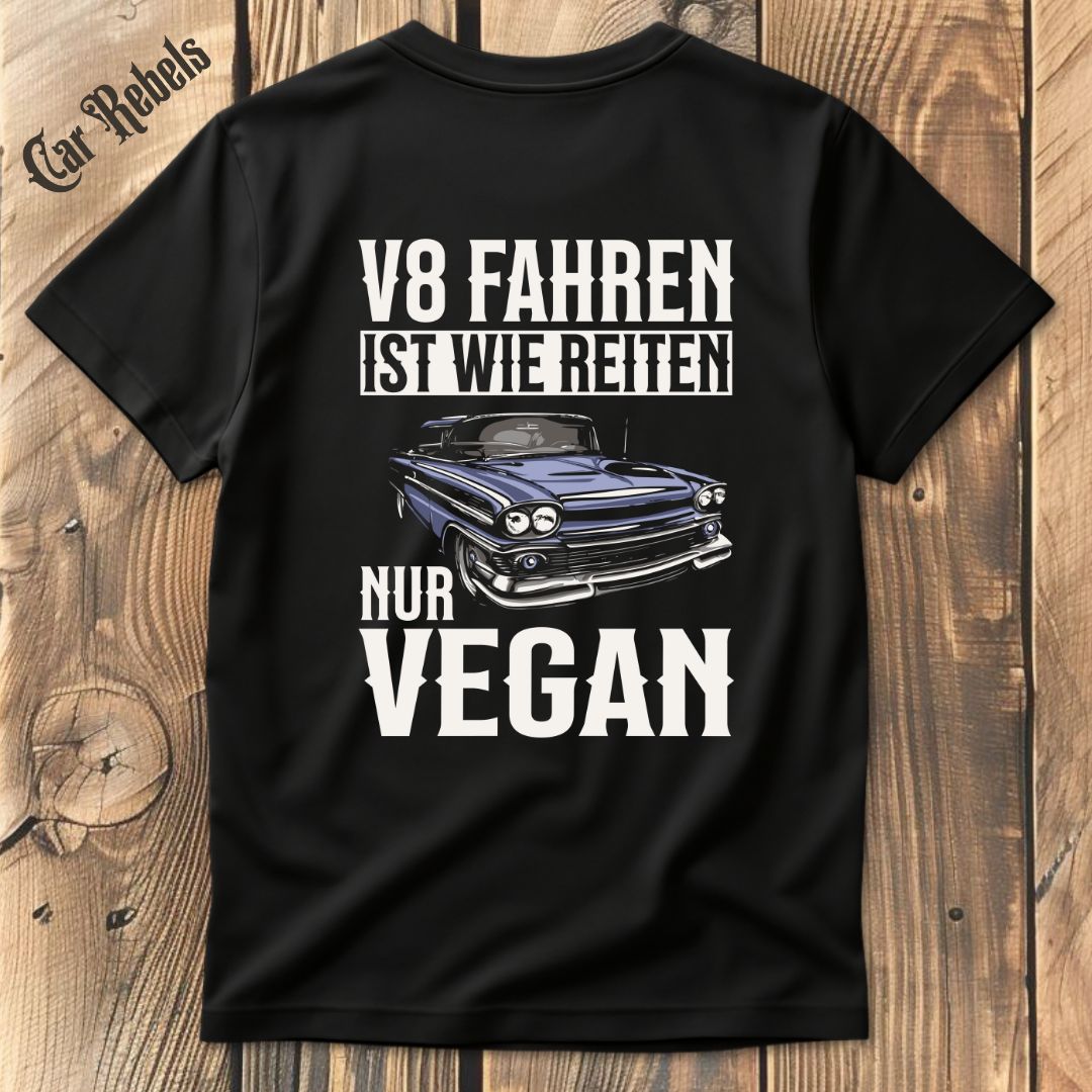 V8 Veganer T-Shirt Backprint - Car Rebels