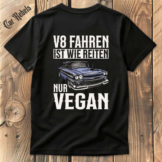 V8 Veganer T-Shirt Backprint - Car Rebels