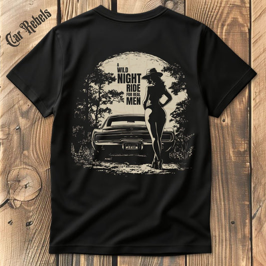 Wild night T-Shirt Backprint - Car Rebels