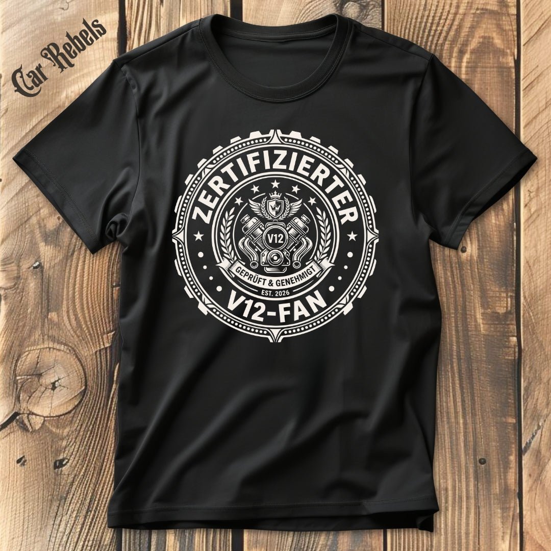 Zertifizierter V12 Fan T-Shirt - Car Rebels