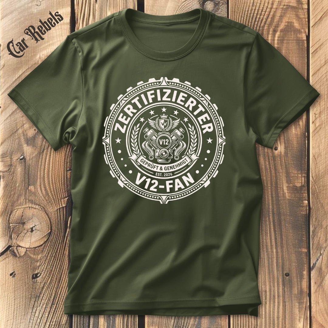 Zertifizierter V12 Fan T-Shirt - Car Rebels
