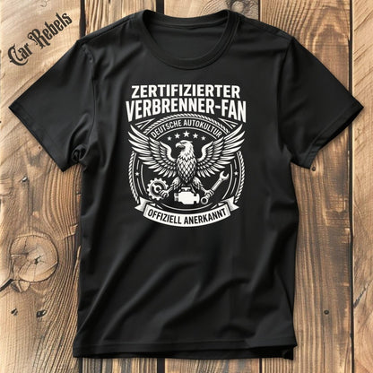 Zertifizierter Verbrenner Fan T-Shirt - Car Rebels