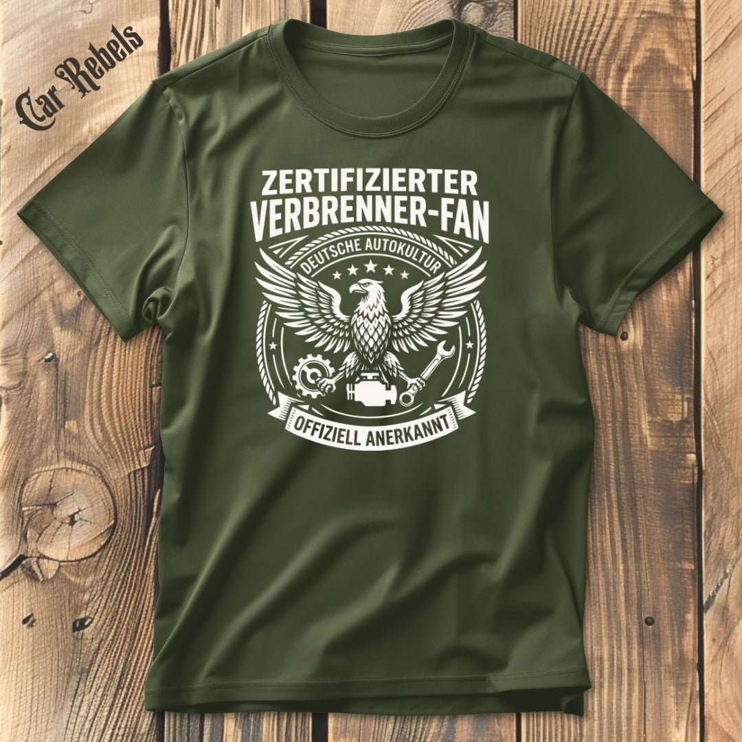Zertifizierter Verbrenner Fan T-Shirt - Car Rebels